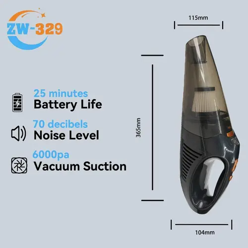 Handheld Wireless Car Vacuum Cleaner 6000Pa Suction Power Fast Charging Function Long Battery Life Ideal for Car Cleaning and Gift Cordless Rechargeable