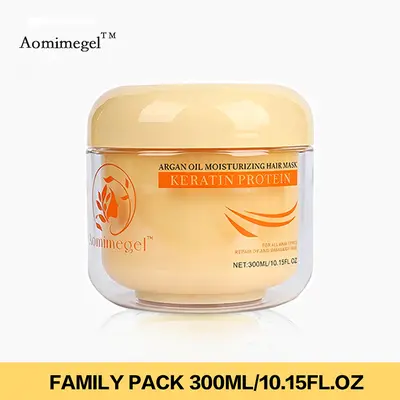 Aomimegel Collagen & Argan Oil Simple Clean Hair Mask - Silicone-Free, Keratin-Infused, Alcohol-Free Leave-In Treatment for Curly Hair Products, Gentle Deep Conditioning, Frizz Control & Scalp Care Nourishment