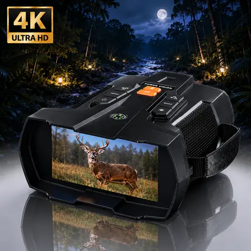 MINENER 4.5" Head-Mounted Night Vision Goggles - High Definition Binoculars, 32GB SD Card, 10X Digital Zoom, 5000mAh Battery, 7 Levels Infrared, for Hunting, Hiking/Light Outdoor, Unique Gifts for Man, Mens Gifts， Back To School