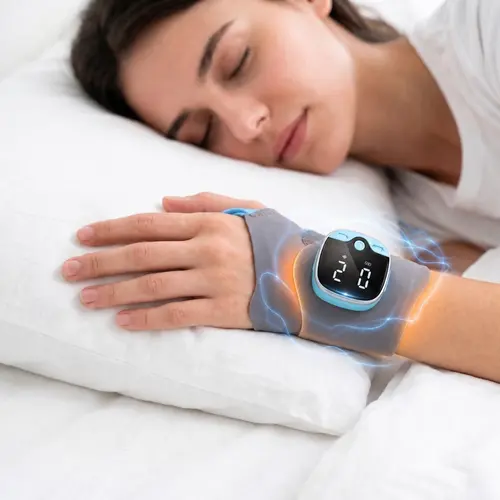 Sooradiant Electric Hand Massager with Heat, Hands-Free Wrist Wrap Design, Lightweight Portable Massager for Daily Use & Sports, Universal Fit for Left & Right Wrist, Father's Day