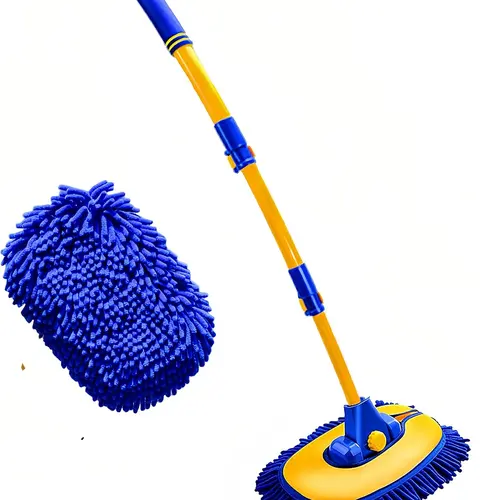 【DealsForYouDays】43'' Long Handle Car Wash Mop, Microfiber Car Wash Brush, Cleaning Brush with Extension Rod, Ergonomic, Car Washing Kit, Detailing Products, Car Valeting Kit, Auto Accessories, Car Detailing Tools, Windshield Cleaning Tool!