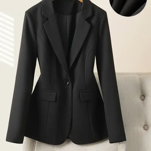 Women's Fashion Collared Blazer Jacket Long Sleeve Fitted, Business Style Jacket, Professional Office Wear, Business Formal Wear, Formal Business Attire, Stylish Ladies Suit Coat, Elegant Workwear Outerwear for Women