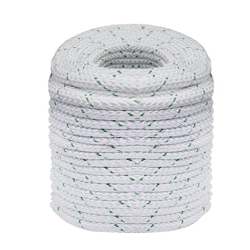 Heavy Duty Double Braid 16-Strand Flexible Polyester Tension Rope - 3/8 in x 100/200 ft, 4800 lbs High Tenacity, Twist-Free Thick Rope for Outdoor Tools & Hardware Use, Thick Ropes