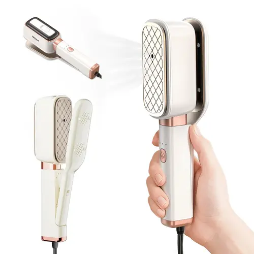 REDHUT 3-in-1 Corded Handheld Travel Steamer - Multi-Function Portable Clothing Iron, 15s Fast Heating, 1000W Power, 100-240V Dual Voltage, 60ML Water Tank, Large Rotatable Panel, 180° Tight Spots Access, Glove Heat Protect Feature