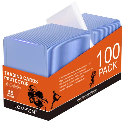 LOVFEN  Top Loads Card Sleeves Kits For 3" X 4" Trading Cards, Baseball Card Protectors, Trading Card Sleeves Hard Plastic Fit For Baseball, Football Cards (Top Loads + Soft Sleeves) Easter Gift summerwins