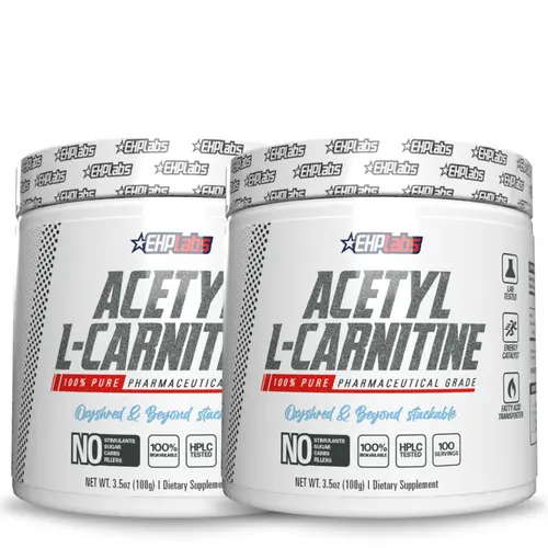 EHPlabs Acetyl L-Carnitine Twin Pack Supplement - 2 Unflavored Amino Acid Powder, Essential Aminos, Unflavored Protein Supplements, Fitness Endurance Support, Easy to Stack Daily Routine Essential, Healthcare
