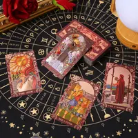 SDIK&SSIK Unisex Pink Holographic Tarot Card Decks, Gold Foil Color-Shifting Waterproof Cards, Complete Set with Guidebook and Luxury Box, Gold Foil Luxe Gift for Summer Fun (Novelty Toy), Perfect Gift