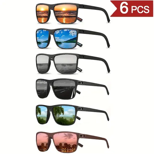 「Live」[Anti-UV Sports Glasses] 6 Pairs Sports Glasses | Lightweight PC Frame, UV Resistant, Anti Glare, High-definition Lenses - Suitable for Outdoor Activities And Driving