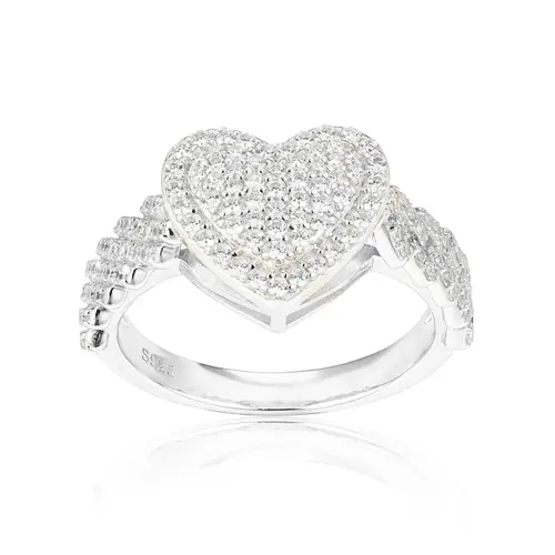 UCCIYO Heart-shaped Ring R444 S925 Sterling Silver Moissanite Ring for Women Men Hip HopJewelry Gift, Bridal Statement Ring Engagement Rings【#R444 】