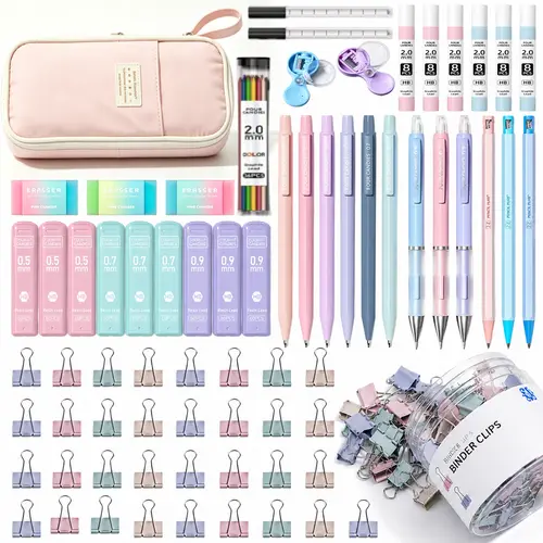 Four Candies 36PCS Aesthetic School Supplies, Mechanical Pencils 0.5mm, 0.7mm, 0.9mm & 2.0mm with 624PCS Lead Refills, Cute Mechanical Pencils for Drawing & Drafting, girly office supplies, Student Essentials Learning Materials,Mechanical Pencil Set