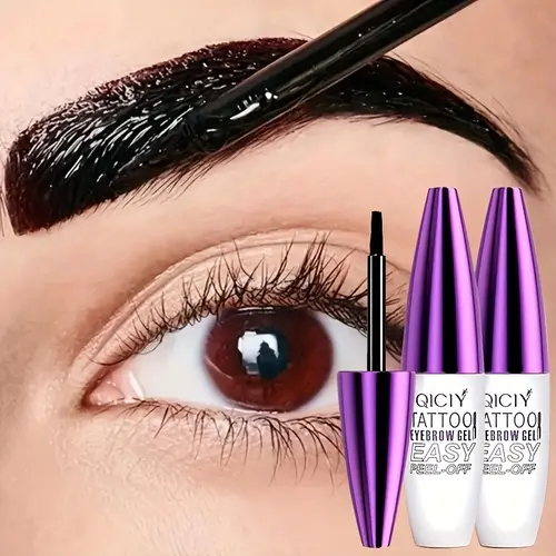 Four Color 2 Packs Peel Off Tattoo Eyebrow Gel Makeup Long Lasting Smudge Proof Tear Off Eyebrow Cream Easy To Use Easy Release Formula waterproof Cosmetic