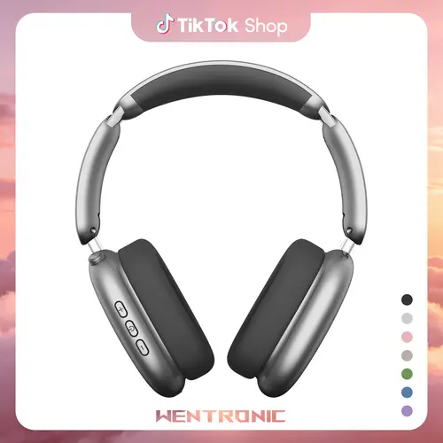 WENTRONIC Y02 Over-Ear Hybrid Active Noise Cancel Bluetooth Wireless Headphones - 60H Playtime, Hi-Res Audio, Foldable Design, Soft Earpads, Built-in Mic, 3.5mm Jack, Mobile Calls, iOS/Android/PC Compatible, Active Cancel