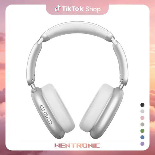 WENTRONIC Y02 Over-Ear Hybrid Active Noise Cancellation Folding Headset - Bluetooth Wireless, 60H Playtime, Hi-Res Audio, Soft Earpads, Built-in Mic, Phone Calls, 3.5mm Port, Waterproof, Compatible with iOS/Android/PC