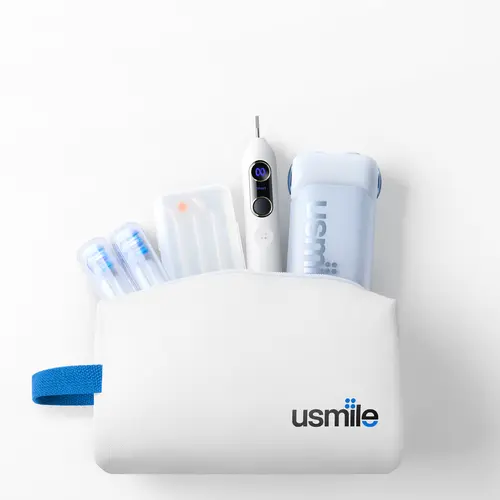 usmile PU Toiletry Travel Bag - Multifunctional Portable Zipper Organizer Pouch for Travel, Fits Electric Toothbrush and Water Flosser
