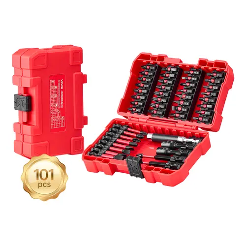 【toolupgrade】VEVOR 101-Piece Portable Hex Shank Screwdriver Set for Adults, Magnetic Hardware Bits & Rods, Hex Nut Sockets, S2 Alloy Steel Blackened Case, Tools and Gadgets with Quick Bit Access, Long-Lasting DIY Tool, Multifunctional Screwdriver