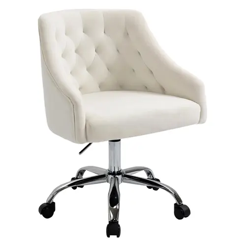 MOJAY Velvet 360° Swivel Vanity Desk Chair - Crisscross Base, Gold Accents, Height Adjustable, 18.4" Width, Padded Arms, Easy Setup Commercial Office Reception Chair for Girls