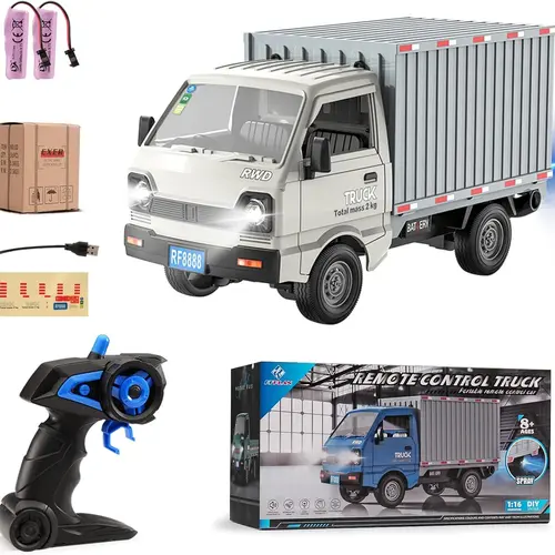 Remote-Control Drift Truck - 1/16 Scale RC Car with LED Lights & High Performance Tires - Perfect Gift for Kids Over 8 Years Old - Birthday Present