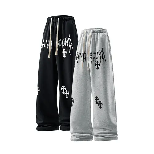 Unisex Streetwear Graphic Joggers. 60.1% Cotton 39.9% Polyester Adjustable Drawstring Waist Sweatpants. Casual Relaxed Regular Fit Track Pants For Cozy Fall Clothes Transitioning Into Winter Outfits. Everyday Sports Apparel For Training And Daily Wear.