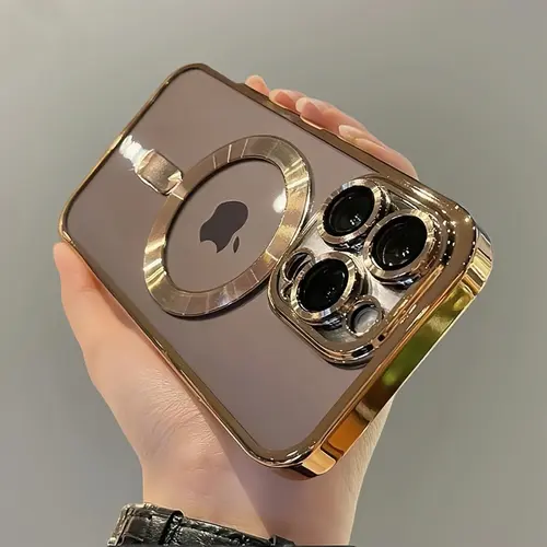 Luxury Magnetic Wireless Charging Transparent Protective Case with Screen Protector - Shockproof, Durable, Non-Yellowing Silicone Shell, Accessories for iPhone 16/15/14/13/12 Pro Max Plus (Magnetic Snap-On, Fits iPhone, Protection)