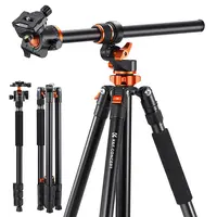 K&F CONCEPT Photograph Tripod, 90in/2.3m Ultra High Adjustable Camera Tripod with Metal Ball Head, 10KG Load, Gimbal Pan, Horizontal Overhead Shooting, Detachable Monopod, Camera Accessories for Indoor/Outdoor Use (T254A7+BH-28L),father'sdaygifts