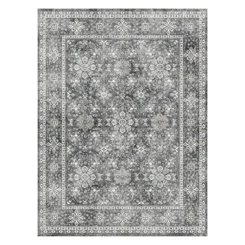 VEVOR 8x10 ft Absorbent Washable Rug, Fluffy Soft Aesthetic Anti-Slip Retro Hypoallergenic Carpet, Tear-Resistant Pet-Friendly Rugs for Bedroom/Living Room, Gray, Tool Upgrade,toolupgrade