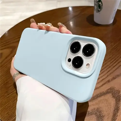 Baby-Skin Feel Liquid Silicone Smartphone Casing for iPhone 11/12/13/14/15/16 Plus/17 Pro Max, 1.5mm Raised Camera Protection, Military-Grade Shockproof Handheld Cellphone Accessory (6ft Drop Tested), Net, Accessories,back to school,back to school haul