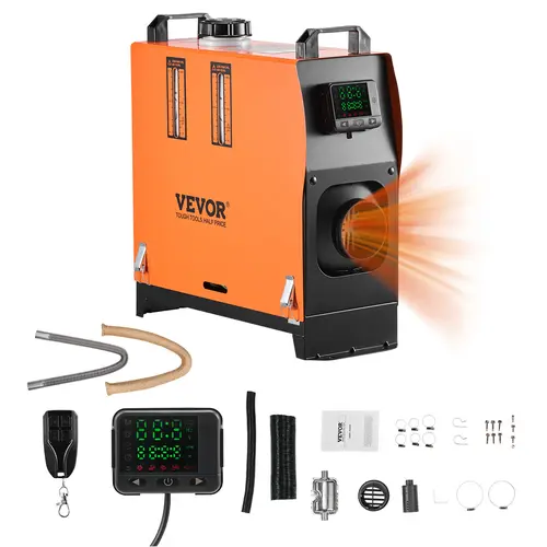 【Summerfinds】VEVOR 8 kW DC12-24V Ceramic Adjustable Compact Cold Weather Air Heater, Fast Heating Parking Heater with Remote Control, Color Digital Display, Low Noise & Voice Announcement for RV/Truck/Van