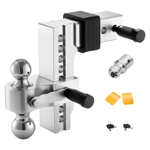 【DealsForYouDays】VEVOR Adjustable Trailer Hitch,8-Inch Drop HitchTri-Ball Mount for 2.5-Inch Hitch ReceiverTrailer Ball Size 1-7/8"2" & 2-5/16"Max 18500 lbs Ball HitchTowing Hitch for RVsATVsand Trucks