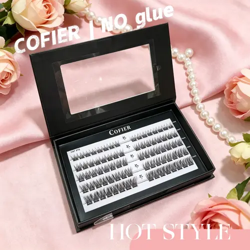[Hot Style] Cofier Self Adhesive Individual Eyelashes No Glue Lash Kit Jelly-Coated Base Easy Makeup Application with Tweezers (80/100/160 Pcs),back to school