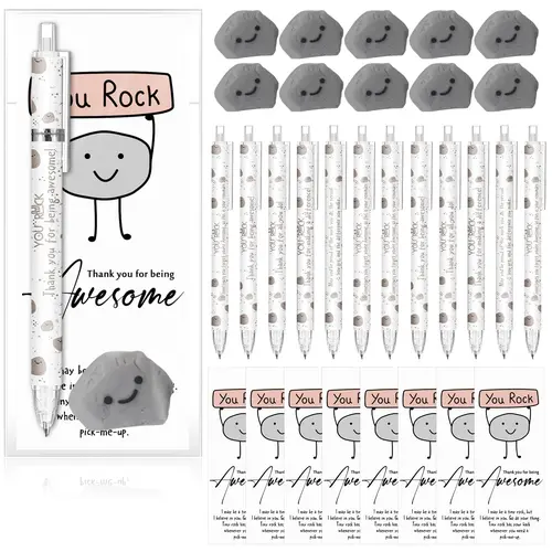 30/60 Sets Inspirational Mechanical Pencils Back to School Gifts for Students 0.7mm Mechanical Pencil with Eraser Positive Card Art Material for School Office Employee Appreciation Gift Classroom Prize Supplies Creative Stationery (6 Styles)