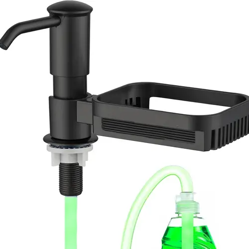 Yofidra Built-in Extension Soap Dispenser, Bathroom Accessory with Sponge Holder & 39" Long Reach Tube Kit, ABS Plastic Pump for Kitchen Sink & Restroom Counter, Extension Soap Dispensers