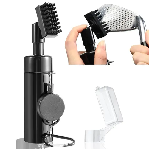 2-in-1 Portable Golf Club Cleaner Brush with Retractable Clip, 5 oz Water Capacity, Golf Gear, Sports Accessories