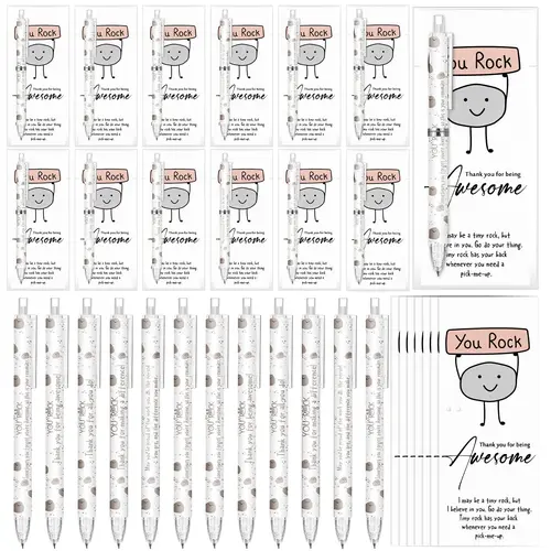 24/48 Sets Positive Mechanical Pencil Back to School Supplies 0.7mm You Rock Pencil with Inspirational Bookmarks for Students Teacher Bulk Art Supplies Employee Appreciation Gift Creative Stationery Class Reward Gifrs (6 Style)