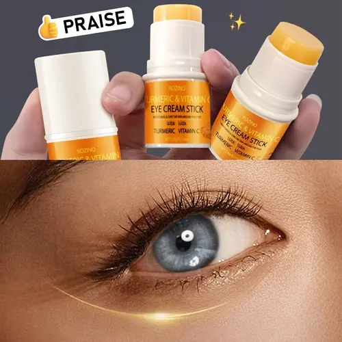 ROZINO Turmeric Base Eye Cream Stick - Advanced Firming, Anti-Wrinkle Moisturizer for Hydrating, Elasticity-Restoring, Contour-Lifting, Skin-Plumping, Fine Line-Fading 24hr Eye Treatment