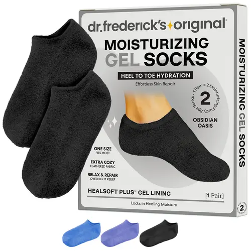Women's Plain Coconut-Infused Moisturizing Gel Socks - Dr. Frederick’s Original, Fuzzy, Cozy Chic, Fits Men & Women, Reusable Wash, Wrap Design, Smooth