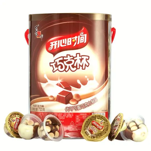 Xizhilang Happy Time Chocolate Cup 720g, Individually Packaged, Shareable Snack with Spoon, Easy to Enjoy