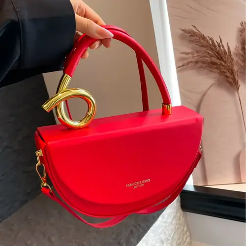 Exquisite box bag, Elegant minimalist handbag, rope-shaped handle, half-moon shape, simple commuting, party, Chic crossbody purse, fashion crossbody handbag, shoulder and crossbody bag, Fashion bags