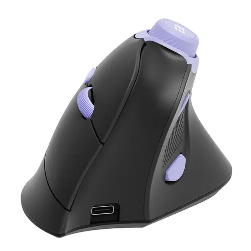 Seenda Ergonomic Precision Fit Mouse MOU-302 - Rechargeable Vertical Wireless Mouse with USB+Dual Bluetooth, Volume Knob, Quiet Clicks, Adjustable DPI, Multi-Device Compatibility for Multi-Platform Windows, Mac OS, PC, Laptop Work & Office Accessories
