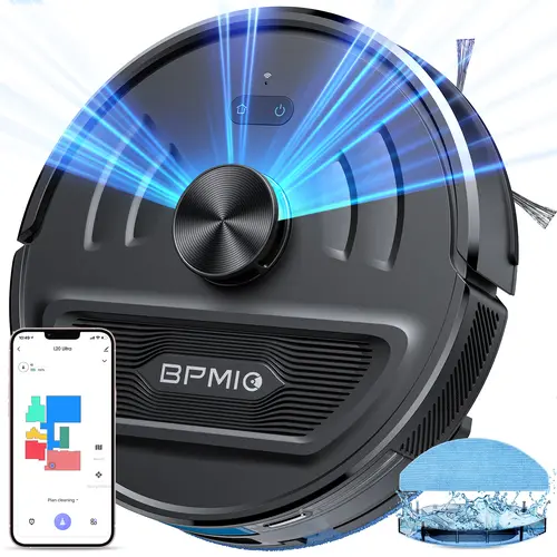 【LIVE ONLY】BPMIO B20 Ultra Robot Vacuum Cleaner with Mop 6000Pa Suction 120 Min Runtime LIDAR Navigation Auto Carpet Boost Smart App Control Multi Function Vacuuming,dorm essentials,home essentials