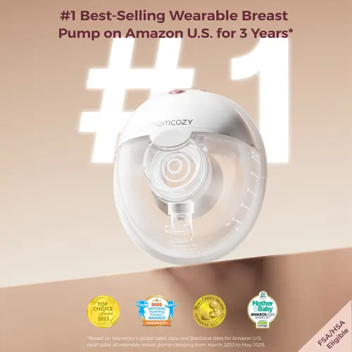 Momcozy M5 Hands-Free Wearable Breast Pump, Double-Sealed Flange for Baby-Like Comfort, 3 Modes & 9 Suction Levels, Portable Electric Pump – 24mm, -【B】