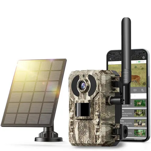 4G LTE Cellular Trail Camera with Solar Power, 3rd Gen 2700 Live View, Remote Phone Access & Playback, 0.2s Trigger Time, Motion Activation, Night Vision, Built-in SIM Card, Hunting Equipment for Sale