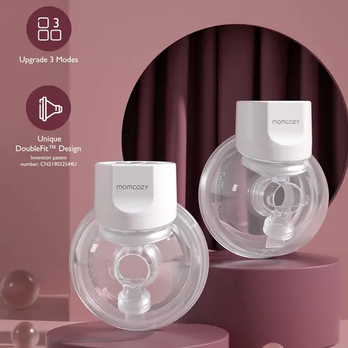 Momcozy Hands-Free Breast Pump S12 Pro, Wearable & Portable Pump with Soft DoubleFit Flange, 3 Modes | 9 Levels Double Electric Pump, Smart Display, 24mm,B