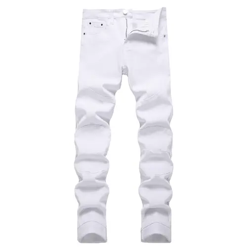 JUNBAOSS 2026 men’s slim-fit stretch skinny jeans, ripped distressed straight-leg denim pants with a comfortable flex waist; classic street-style cotton fabric jeans with pockets, natural hipster personalized stylish trousers/jeans backtoschool.