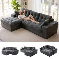 【2 Packs Shipped】MAXYOYO 104"  Cloud   Boneless  Sectional Couch with  Convertible Left/Right Ottoman, Cloud Modular Couch, Layered Cushion & Tufted Upholstered, 4-in-1 Flexible Combination, No Assembly Required | Summer Deal | deals for you