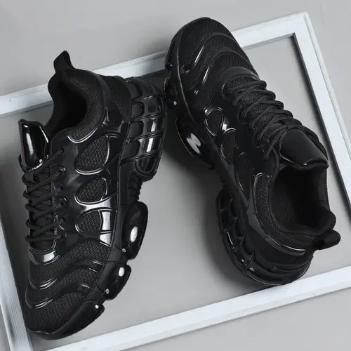 Men's Sporty Lace Up Sneakers, Casual Comfortable Breathable Athletic Running Shoes, Trendy Sports Shoes for Men Daily Wear, Athletic Running Trainers