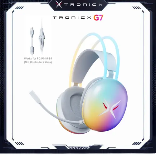 TAGRY TRONICX G7 Wired PC Gaming Headset with 50mm Driver, ENC Microphone, USB Headset with 7.1 Surround Sound, Control Box for PC/PS5/PS4/Switch Dock tiktokshopbacktoschool,back to school,back to school haul