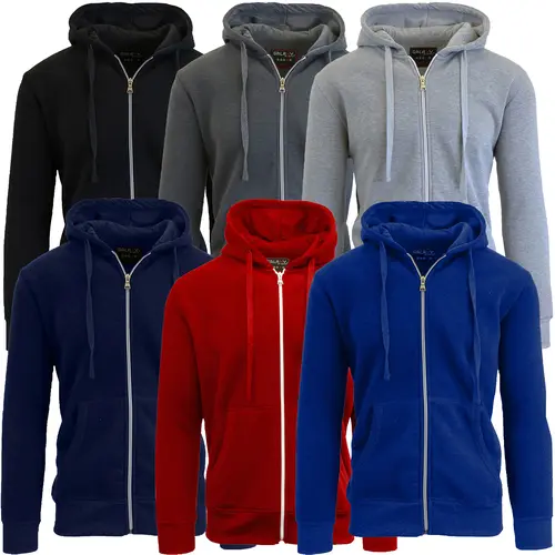 Multipack Pack Boy's Fleece-Lined Zip Sweater Hoodie (Sizes, 4 - 20)