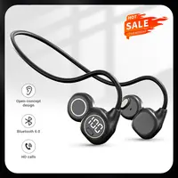Electronic Silicone Open-Ear Neckband Headphones, Bluetooth 6.0 Air Conduction Model with LED Battery Display, HiFi Stereo Streaming, ENC Enhanced Calls, Fast Charging, Stable Connection, Lightweight Secure Fit, Sweatproof for Running, Gym, Waterproof Hea