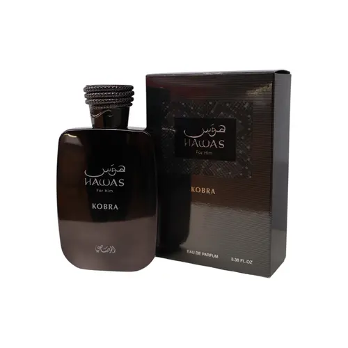 Rasasi | Hawas | Kobra | Men's Fragrance | 100 ML 3.4 OZ | Eau De Parfum | Ginger - Bergamot & Tangerine