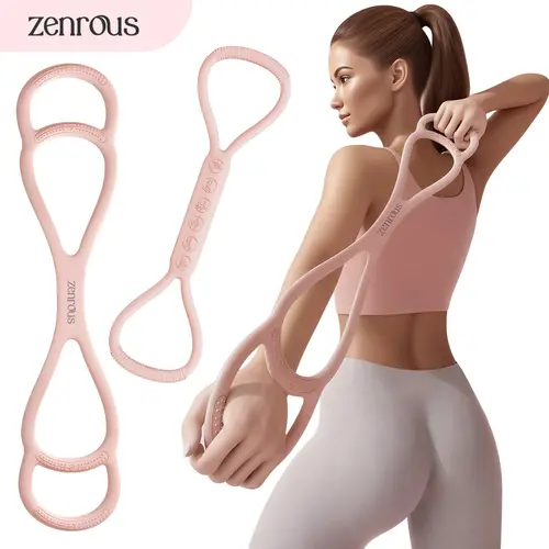 Summer Arm Exercises 2.0 ZENROUS Upgraded Version, 8 Exercise Bands, 15-25LBS, 3 Levels of Resistance, 8-Shaped Resistance Band, Elastic Band, Ideal for Back & Leg Stretching, Full Body Fitness Equipment, Portable for Home Use Workout Accessories